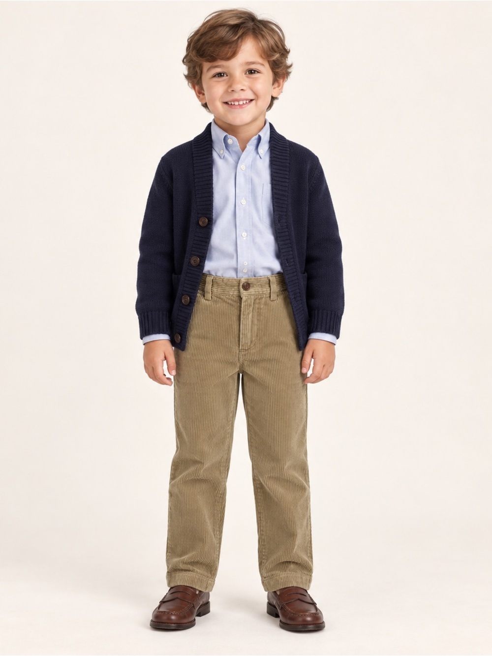 Polo Ralph Lauren Boys Khaki Corduroy Pants Size 5 Adjustable Waist